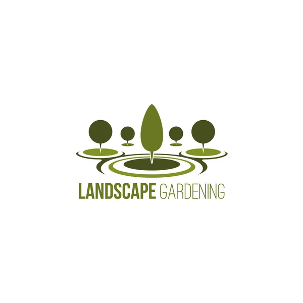 Paesaggio giardinaggio emblema vettoriale — Vettoriale Stock