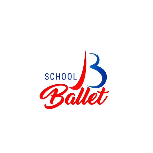 芭蕾学校的舞蹈或体育俱乐部会徽图标 — 图库矢量图片