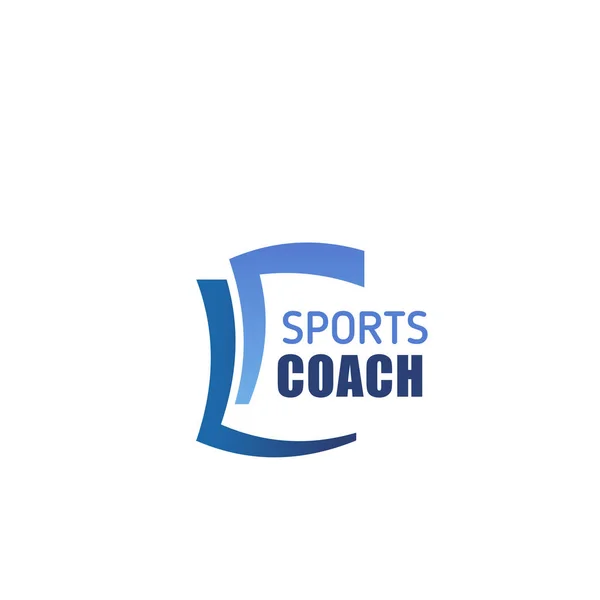 Icona allenatore sportivo per il badge istruttore di fitness — Vettoriale Stock