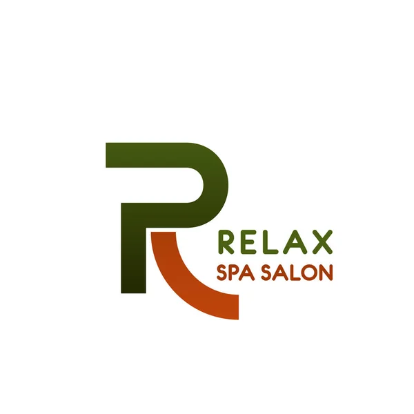 R letter vector icon for relax SPA salon — Stock Vector