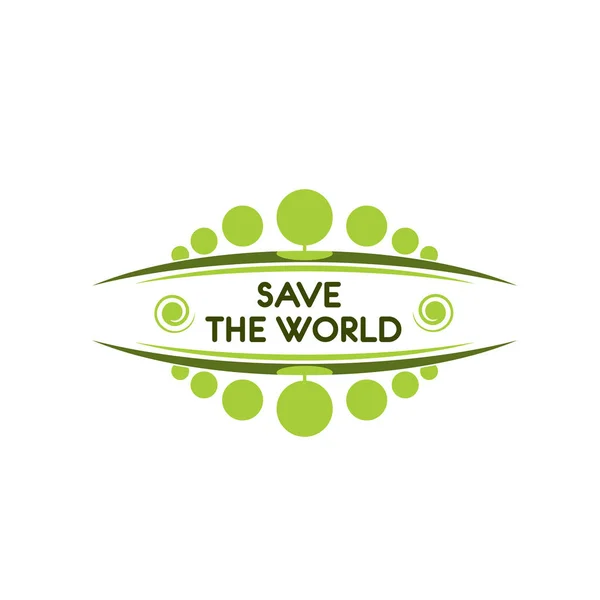 Earth Day save planet green nature vector icon — Stock Vector