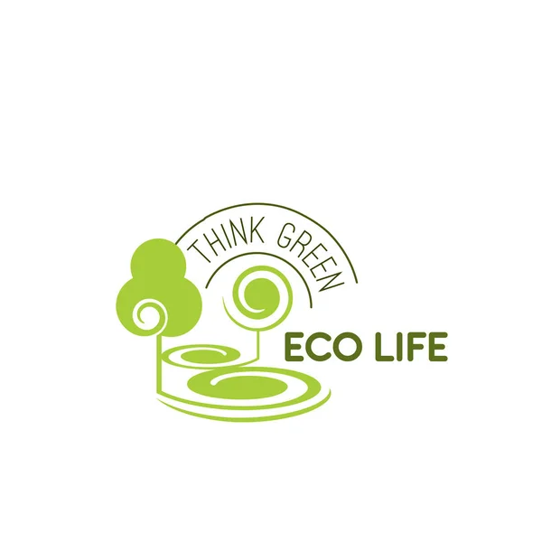 Icono vectorial de árboles verdes para la vida ecológica — Vector de stock