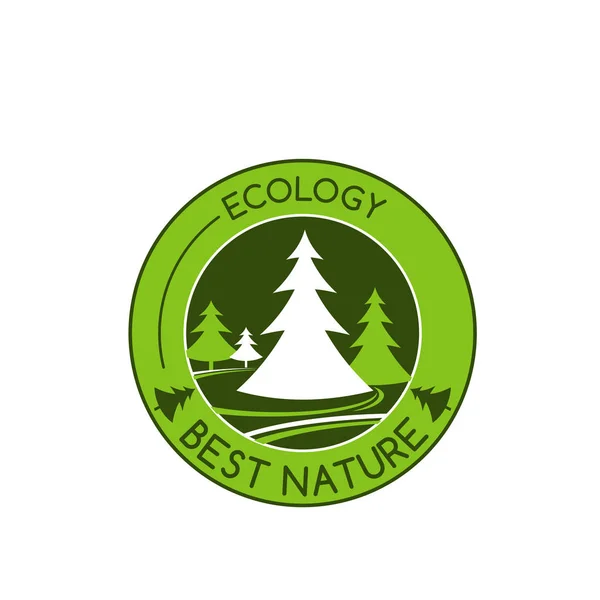 Vector icoon van groene natuur boom ecologie — Stockvector