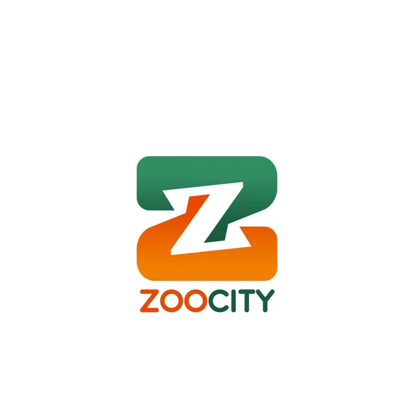 Vetor letra Z ícone para a cidade do zoológico — Vetor de Stock