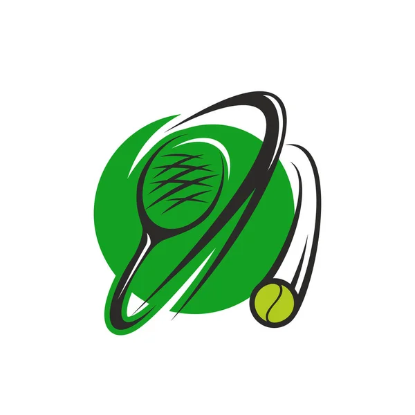 Icono de pelota y raqueta de tenis para el diseño de clubes deportivos — Vector de stock