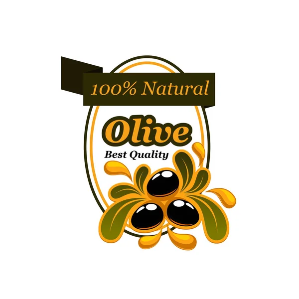 Oliwa z oliwek ikonę produktu na etykiecie opakowania żywności — Wektor stockowy