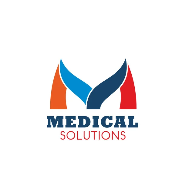 M lettera icona vettoriale per soluzioni mediche — Vettoriale Stock