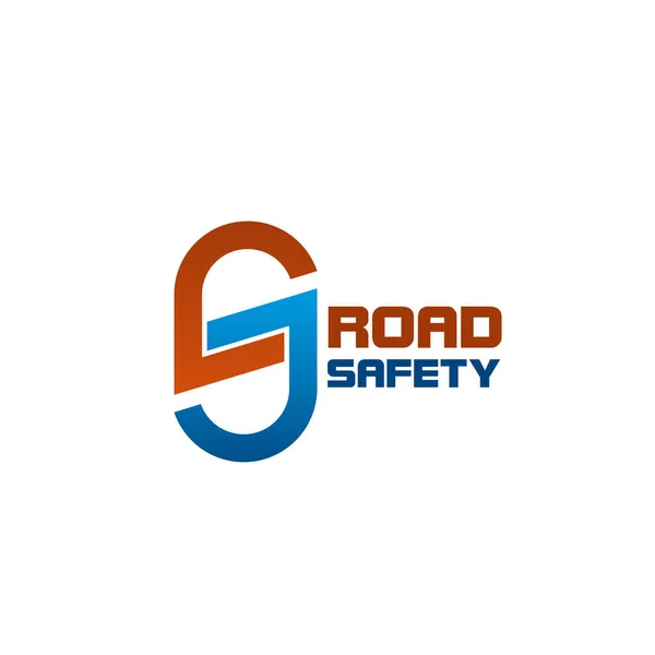 Ícone de letra do vetor S para segurança rodoviária — Vetor de Stock