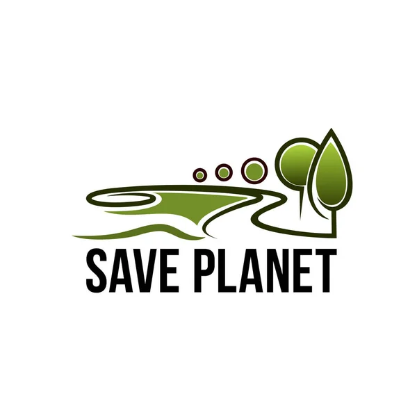 Save Planet nature ecology vector icon — Stock Vector