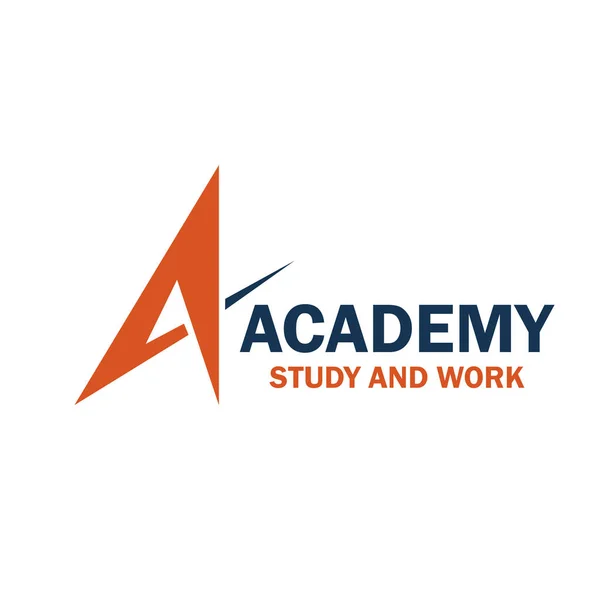 A munka és tanulás Akadémia jelképe — Stock Vector