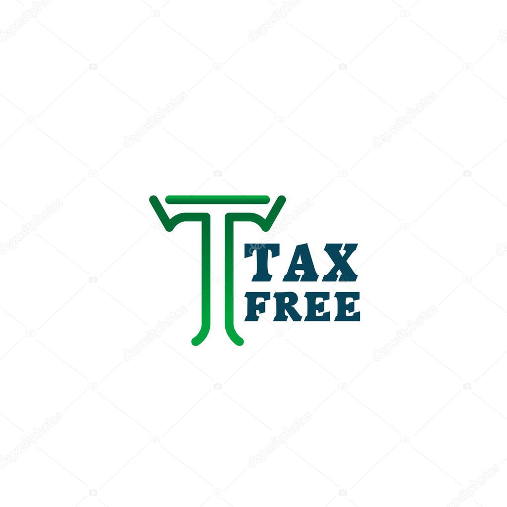 Tax free icon for shopping, sale promotion design