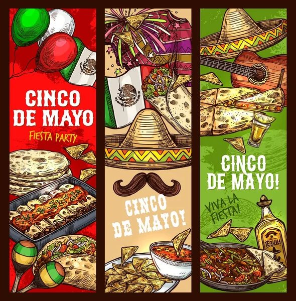 Cinco de Mayo fiesta, Mexican holiday celebration — стоковий вектор