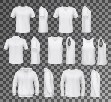 Erkek giyimi izole başında, gömlek ve hoodie