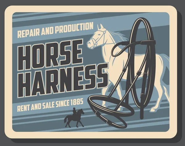 Paard sport, paardenracerij apparatuur shop — Stockvector