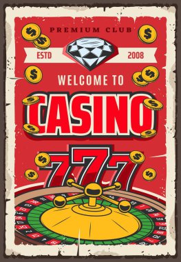 Casino rulet, mücevher ve altın sikke kumar