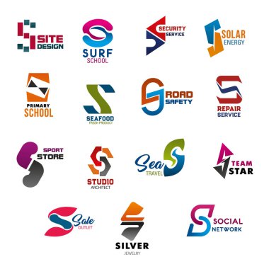 S harfi simgeleri ile izole yaratıcı şekil çizmek