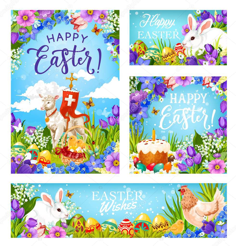 Easter Christian religion eggs and greetings