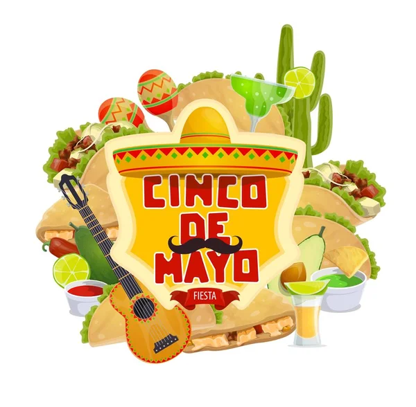 Cinco de Mayo fiesta, feriado tradicional mexicano —  Vetores de Stock