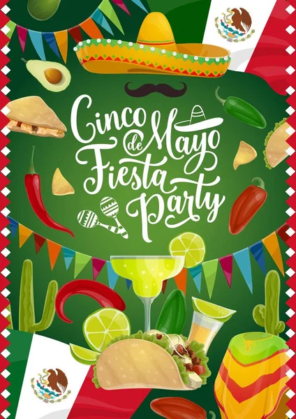 Cinco de Mayo vakantie, Mexicaanse fiesta kalligrafie — Stockvector