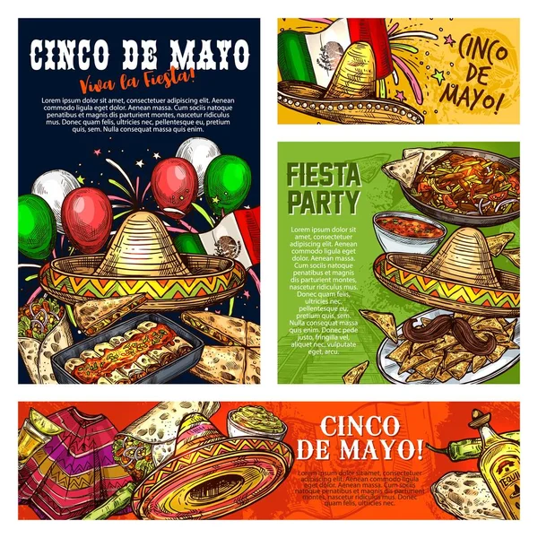 Cinco de Mayo Mexican fiesta party celebration — ストックベクタ