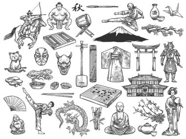 Japonya kültür sembolleri, geçmiş gelenek kroki