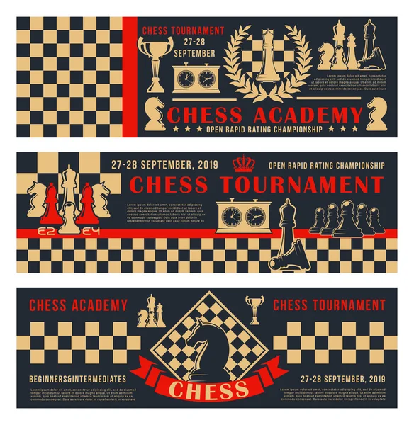 Jeu d'académie d'échecs tournoi ouvert — Image vectorielle