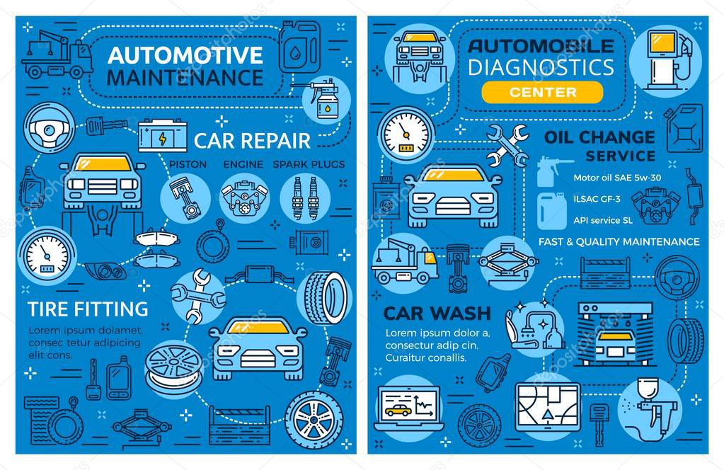 Car service auto repair and vehicle diagnostics