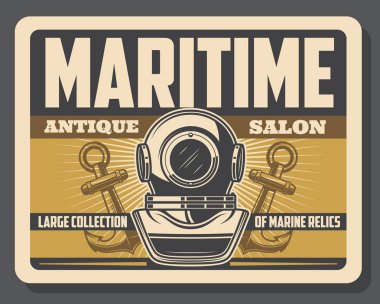 Deniz dalış aqualung kask ve çapa