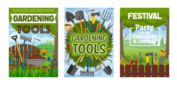 Agricultura y jardinería herramientas, equipos — Vector de stock