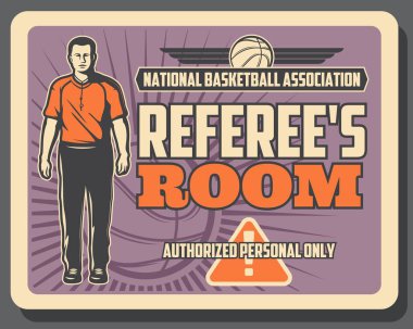 Basketball referee, sport game. Vector clipart
