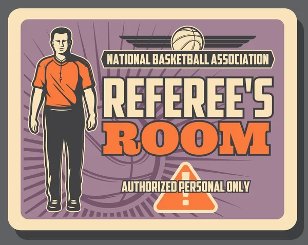 Arbitre de basket-ball, jeu de sport. Vecteur — Image vectorielle