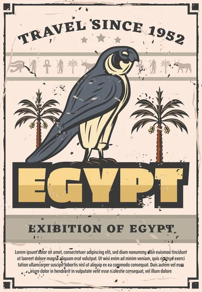 Horus Falcon fågel, forntida Egypten — Stock vektor