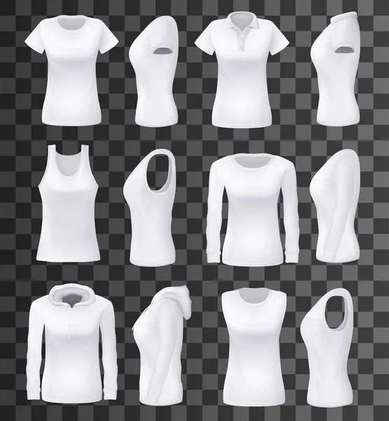 Vêtements féminins vecteur isolé maquettes — Image vectorielle