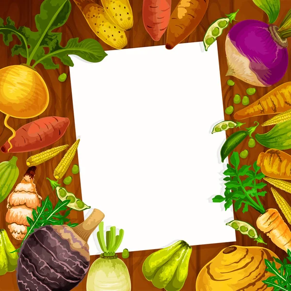 Овощи и овощи кулинарный рецепт холостой — стоковый вектор