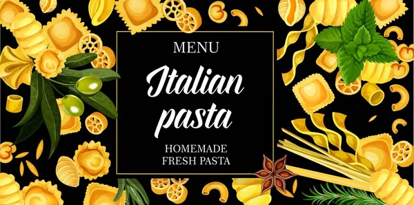 Olasz tészta, Olaszország ételeket — Stock Vector