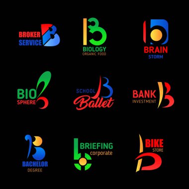 B harfi yaratıcı simgeler, kurumsal kimlik tasarımı