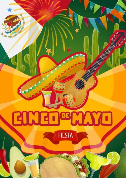 Mexická slavnost, Cinco de Mayo — Stockový vektor