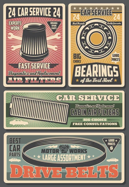 Servicio de reparación de automóviles y piezas de repuesto — Archivo Imágenes Vectoriales