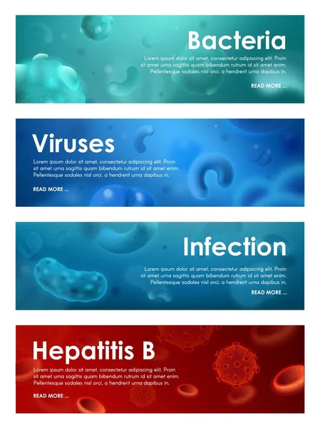 Hepatitis b e infección, bacterias y virus — Archivo Imágenes Vectoriales