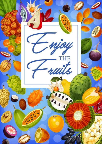 天然异国情调的水果, 素食健康食品 — 图库矢量图片