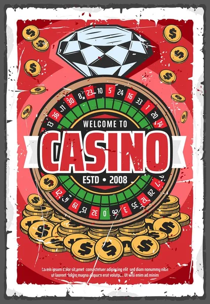 Casino en línea, juegos de azar en la ruleta — Archivo Imágenes Vectoriales