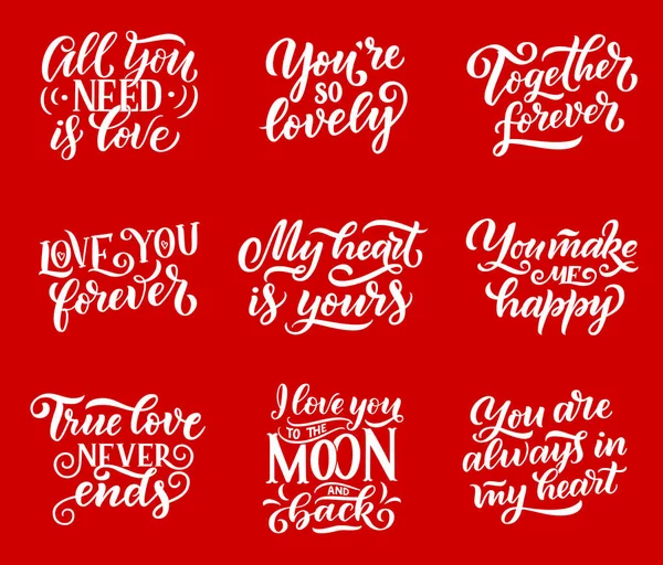 Amor cita vector lettering caligrafía — Vector de stock