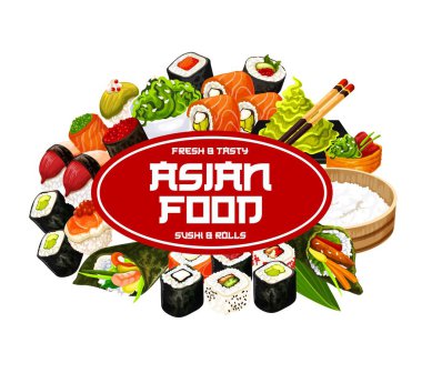 Japon mutfağı suşi ve rulo menü