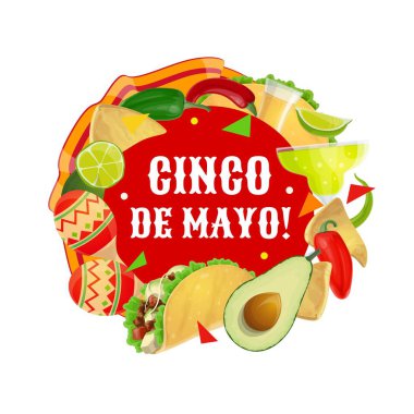 Meksika yemeği, içki, marakas. Cinco de Mayo parti