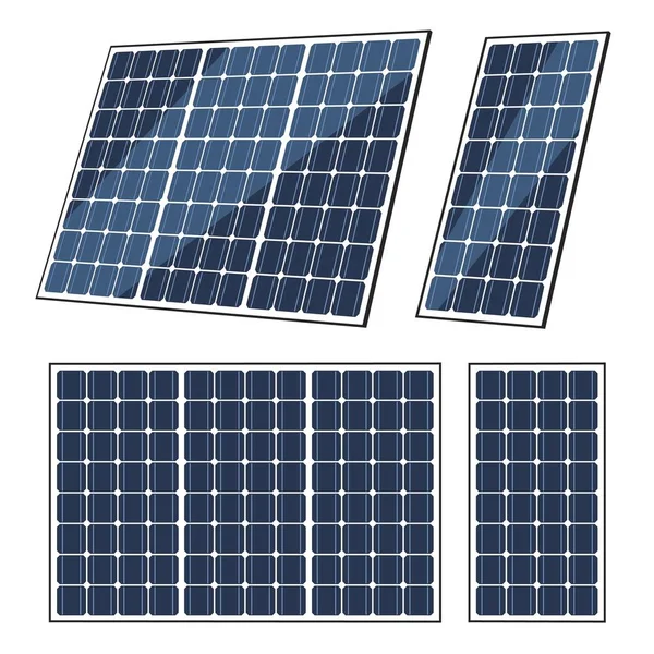 Solární panely, sluneční energie, eco power baterie — Stockový vektor