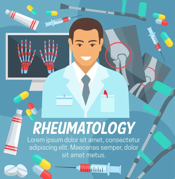 Medicina reumatologica medico reumatologo — Vettoriale Stock