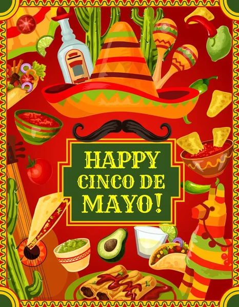 Fiesta Cinco de Mayo，墨西哥假日庆祝活动 — 图库矢量图片