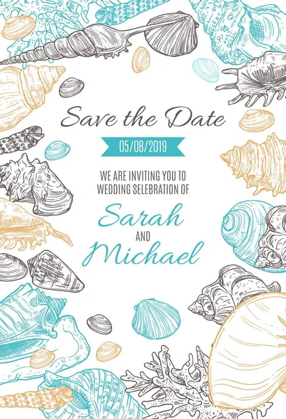 Save the Date wedding invitation sketch Vector Graphics