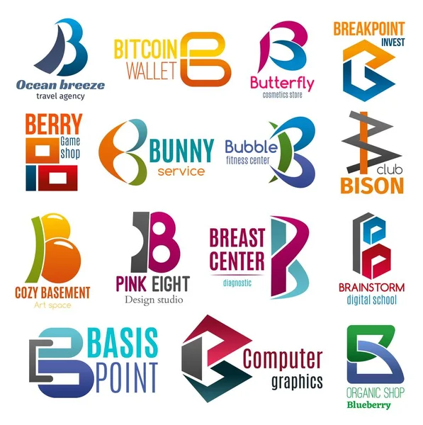 Iconos de negocios, identidad corporativa, letra B — Archivo Imágenes Vectoriales