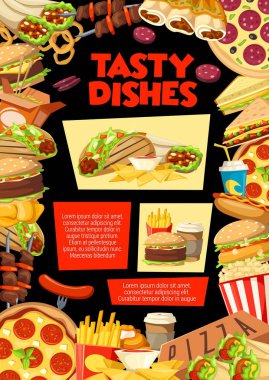 Fast hamburger, sandviç aperatifler ve tatlılar